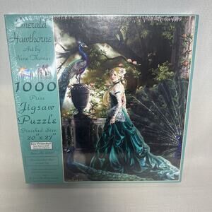 SunsOut 1000 Piece EMERALD HAWTHORNE Jigsaw Puzzle New & Sealed! Peacock Lady